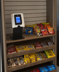 Modern micro market with food and drinks